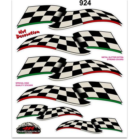 Adesivi Stickers Giganti Bandiera Scacchi 24 x 20 cm