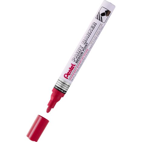 Pentel Ölmarker mit Aluminiumgehäuse MMP10-B Rund Rot