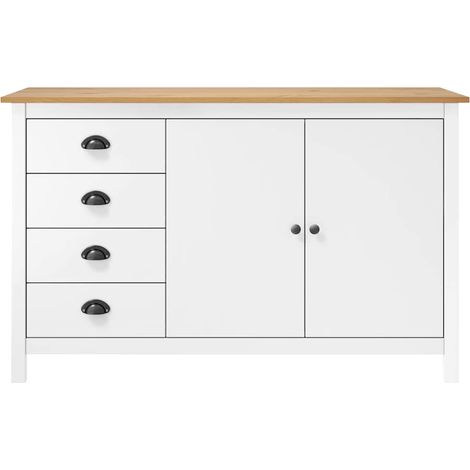 Maison Exclusive - Mesita de noche Hill madera maciza de pino bla (1/4)