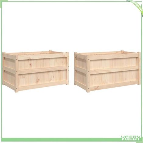 Jardinière - FAFEICY - 837460 - Bois de pin massif - Lot de 2 - 90 x 50 x 50 cm (1/5)