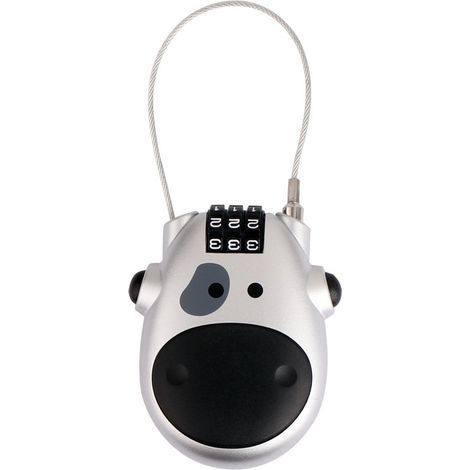 Cadenas rétractable à 3 chiffres – Antivol de casque portable – Argent – (1/5)
