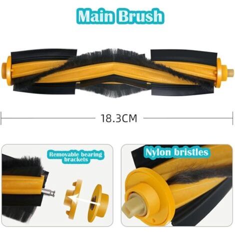 FOREHILL Accessoire de rechange Compatibles avec Yeedi Vac/Vac Station/Vac Max/Vac 2 Pro Accessoires pour Robot Aspirateur, Brosse Principa (1/4)
