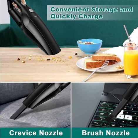 Aspirateur à Main Puissant - - TEMOLA - Batterie Rechargeable - Sans Sac - Nettoyage en Profondeur (1/4)