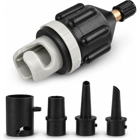 Paddle Inflator Adapter, Pump Adapter with 4 Air Valve Nozzles, Quick Inflating, Multifunctional for Paddle Kayak Inflatable Boat (1/5)