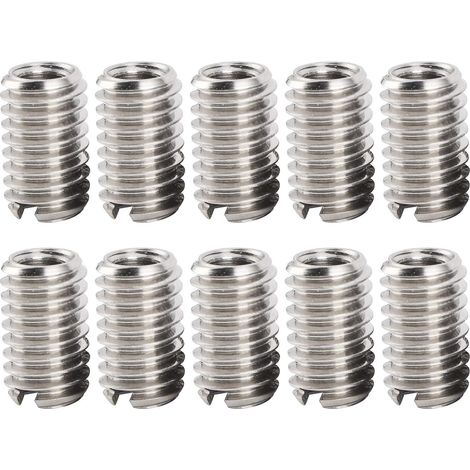 10 Stück M4 x 0,7 mm Innengewinde M6 x 1 mm Außengewinde Reduziermutterneinsätze aus Edelstahl für Computer, Lampen, Formen und mechanische Ausrüstung.