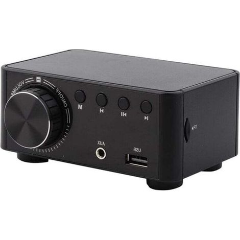 Amplificateur Bluetooth 5.0 Hi-Fi 50W x 2, Carte Audio Stéréo Numérique (Noir) Ortviai