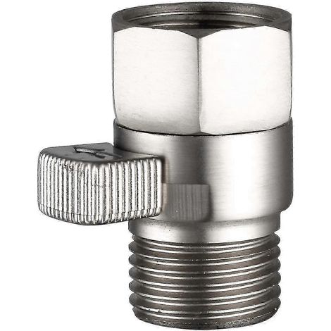 Robinet d'arrêt en laiton pour pommeau de douche, vanne de régulation de débit, robinet d'arrêt de plomberie G 1/2'', robinet de douche en nickel brossé, Av016na 2025 (1/5)