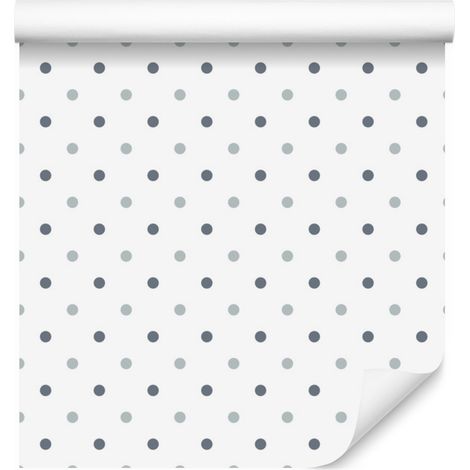 Papier peint à pois gris délicats pour salon et chambre 50x1000 cm (1/5)