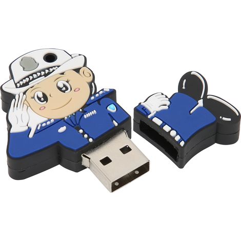 Kreativer, flexibler USB-Stick in Polizistenform, 32 GB, tragbar für Windows 98/Me/2000/XP, USB 2.0 (1/5)
