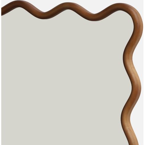 Specchio in legno di hevea dal design organico, 92,5 cm (1/4)