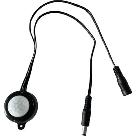 Capteur de mouvement PIR 12V/24V 5A, détecteur infrarouge photosensible, interrupteur pour bandes de diodes électroluminescentes, couleur noire (1/5)