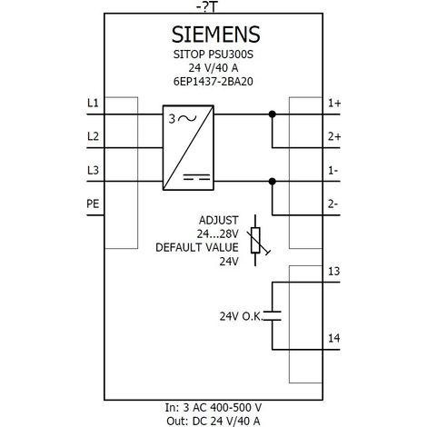 Alimentatore Siemens switching SITOP 3F/24VDC 20A 6EP34368SB000AY0 (1/4)