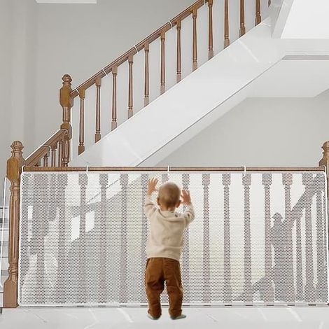 SABIR-Filet de sécurité pour enfants, barrière de sécurité pour enfants et chiens, filet de sécurité pour balcon (300 x 78 cm) (1/4)