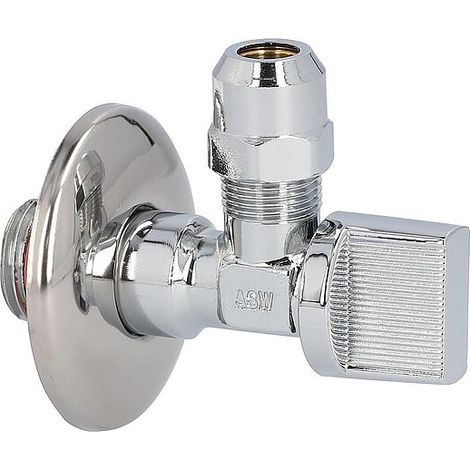 ASW Kugel-Eckventil 1/2'' x 3/8'' - Messing verchromt