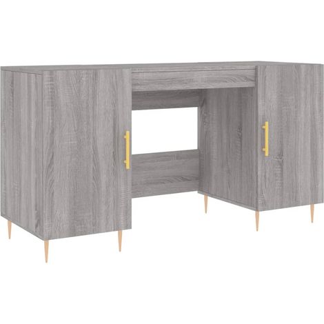 Maison Exclusive - Schreibtisch Grau Sonoma 140x50x75 cm Holzwerk