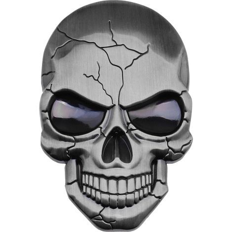 Autocollant de Voiture 3D Métal Decal Crâne Punisher Étanche Décoration Logo Crâne Emblème Badge Decal pour Voiture Camion Moto Réfrigérateur Ordinateur Porte Argent (1/5)