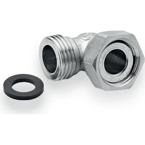 Forge Adour – Coude 90° raccord gaz – Inox et laiton – Joint caoutchouc – Fixation filetée pour installation sécurisée (1/2)