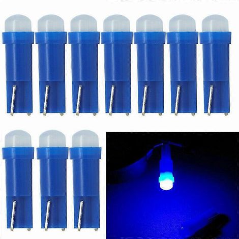 Lot de 10 ampoules LED T5 blanches 6000K W3W W1.2W pour tableau de bord intérieur de voiture, accessoires pour lampes 12V (1/5)