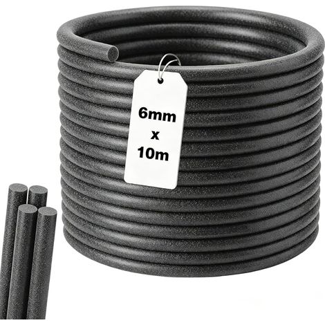 10 m Round Joint Bottom Diameter 6 mm PE Foam Seal Cord Waterproof Anti-Mould Essential Accessory for Doors, Windows, Terraces and Bathtubs (1/5)
