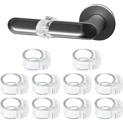 10 pezzi di protezioni per maniglie delle porte - Protezione trasparente in PVC per pareti e porte - Adatte a maniglie con diametro di 17 mm e 20 mm (1/5)