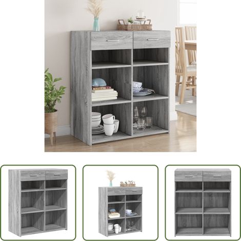 Holzwerkstoff - Sideboard Grau Sonoma 80x42,5x93 cm Holzwerkstoff (1/5)