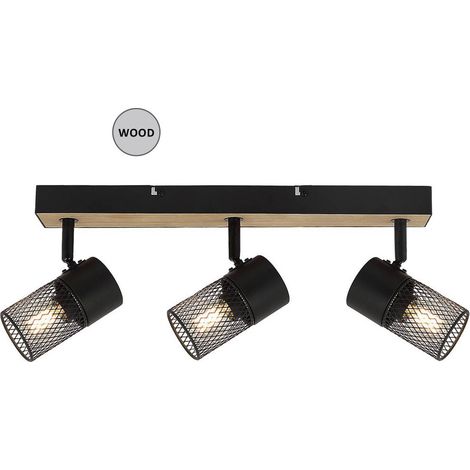 Spot Light Metta E14 3x Max.40 W Metal/Wood Oak, nero B: 41 cm H: 15 cm Ø6 cm Dimmabile (1/4)