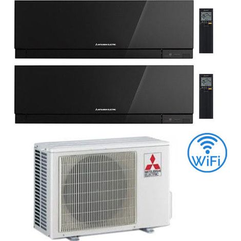 Klimaanlage Mitsubishi Kirigamine Zen Wifi Black Dual Split Inverter 9000 + 9000 BTU mit U.E. MXZ-2F33VF Klasse A++/A+ NEU (1/5)