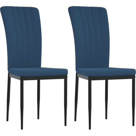 Juego de 2 sillas de comedor en tela terciopelo azul DEC025481 (1/5)