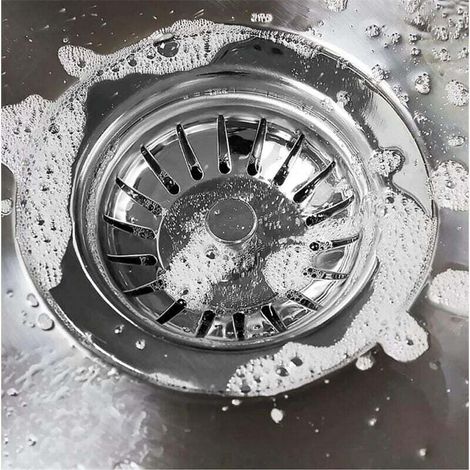 Crépine d'évier, Bouchon de vidange de crépine d'épaississement en Acier Inoxydable de Cuisine, dimensionné pour Les éviers 79-82 mm (diamètre : 80 mm)