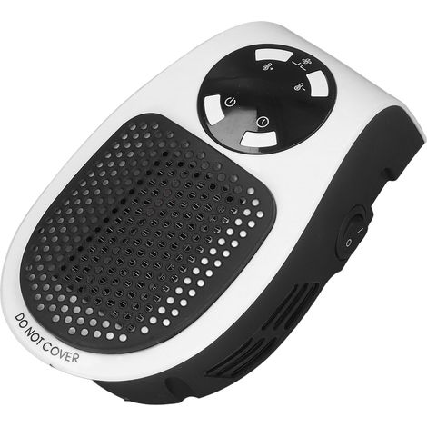 Petit radiateur d'appoint 500 W à température constante, silencieux et protégé contre la surchauffe, blanc, idéal pour la maison et le bureau (prise UE 220 V). (1/5)