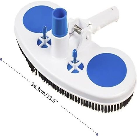 Pool Cleaning 13-inch Weighted Pool Vacuum Head with Nylon Bristles, Detachable Garden Blue (1/4)