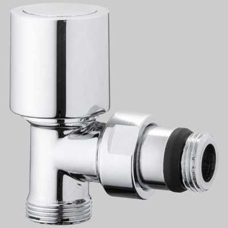 Vanne Thermostatique D'Angle Cuivre, Multicouche Et Raccordement Pe-X "Aida" Chrome 3/8" - 24X1,5