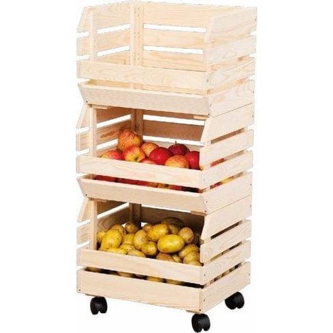 Kesper Mobile di stoccaggio beige in pino 80x30x37 cm (1/3)