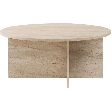 Couchtisch aus Holz "Soleil" – 90 x 90 x 40 cm – Travertin