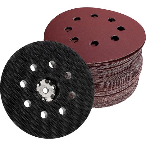 125mm Klett Schleifscheiben MIX Sortiment 70 Blatt + Schleifteller für Bosch Skil PEX