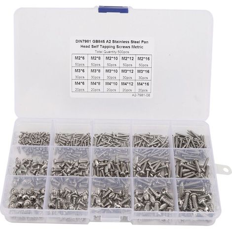 500 pièces Vis en Acier Inoxydable M2 M3 M4 - Kit de Fixation Universel Résistant à la Corrosion (1/5)