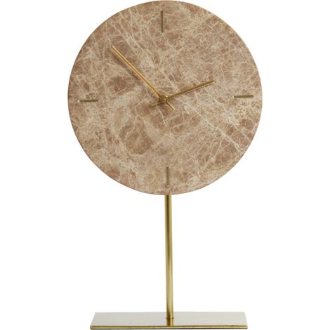 Orologio su piedistallo MORENO in marmo marrone – 25,5x10x42,5 cm