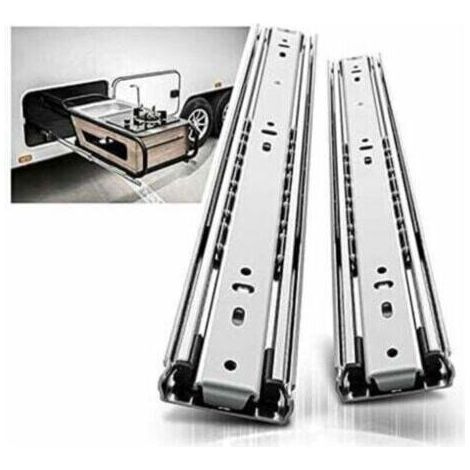 Glissières tiroir robustes 400mm, Coulisse de tiroir à roulement à billes à extension complète Rail, Capacité de charge 68 kg 1 paire (1/4)