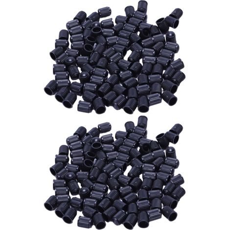 Adatti a confezioni da 200 pezzi - Tappi valvola di ricambio in plastica nera. Per auto, camion, moto e ATV. Tappi valvola in stile americano.