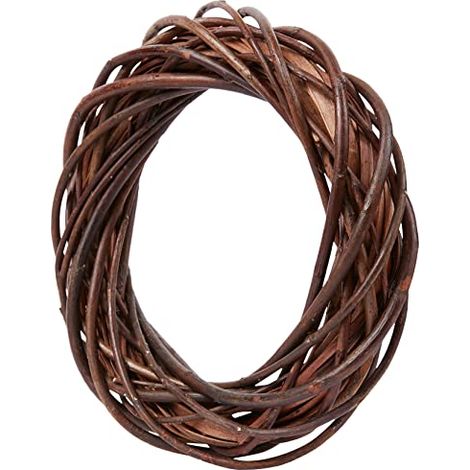 Rayher Hobby 65007000 - Corona di Vimini Non sbucciata, ca. 25 cm di Diametro, Altezza ca. 6 cm, Corona dell'Avvento, Corona per Porta, Corona Naturale, Anello in Vimini (1/4)
