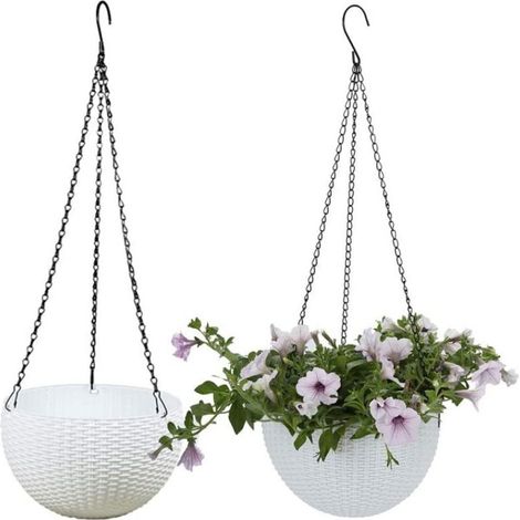 2 Panier suspendu, réservoir d'eau, drainage, rotin, balcon, jardin (1/5)