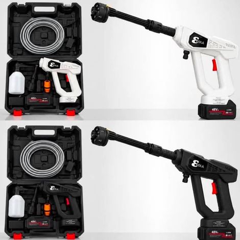 TRADE SHOP - Idropulitrice Portatile Pistola Con Ugello Multifunzione 6 In 1 Batteria 48 V Valigetta - (1/5)