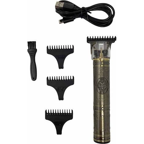 Rasoio da uomo ricaricabile tagliabarba tagliacapelli portatile stile retrò vintage regola barba e capelli (1/4)