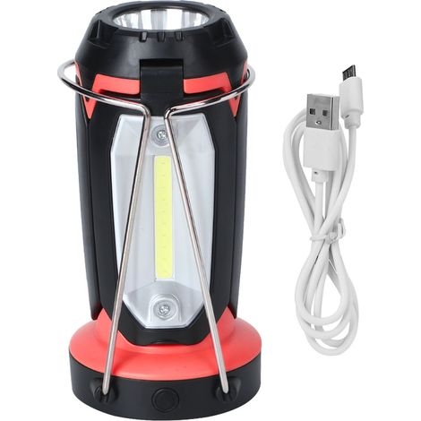 Lampe de Camping LED Rechargeable, Torche COB Portable avec Modes Lumineux (Rouge) (1/5)