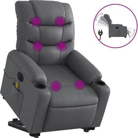 Maison Exclusive - Massagesessel mit Aufstehhilfe Elektrisch Grau (1/5)