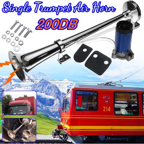 Super lautes einzelnes Trompeten-Zug-Kit für 12 V 600 dB Drucklufthorn-Metallton-Kompressor für Auto-LKW-Zugboot Fantablau