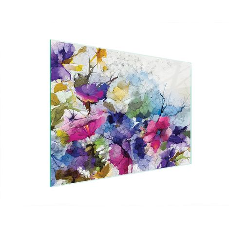 Planche à découper en verre 40x30 fleurs (1/5)