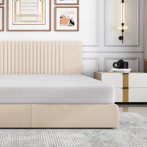 Matelas ergonomique H3 140x200 cm, housse antidérapante avec particules et poignées, certifié Öko-Tex, respirant, durable et confortable.