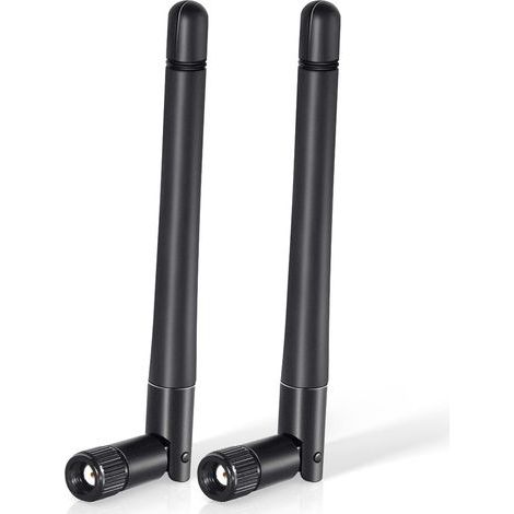 2er-Pack RP-SMA-Stecker 3dBi omnidirektionale Dualband-WLAN-Antenne (2,4 GHz/5 GHz) für Router und Überwachungskameras (1/5)