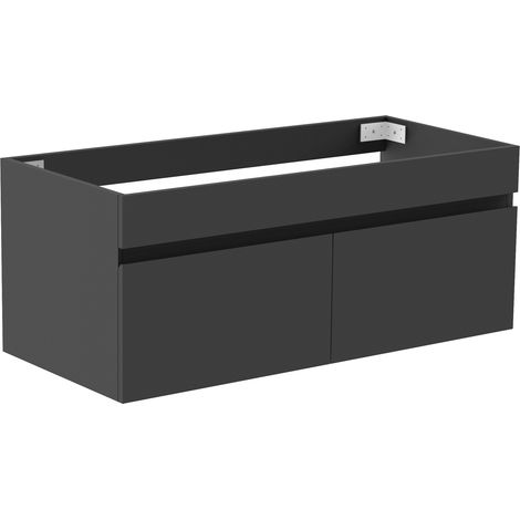Aica Ensemble de meuble Salle de Bain de rangement + 2 portes ouvrantes, 99 x 45 x 40 cm, Anthracite，sans vasque